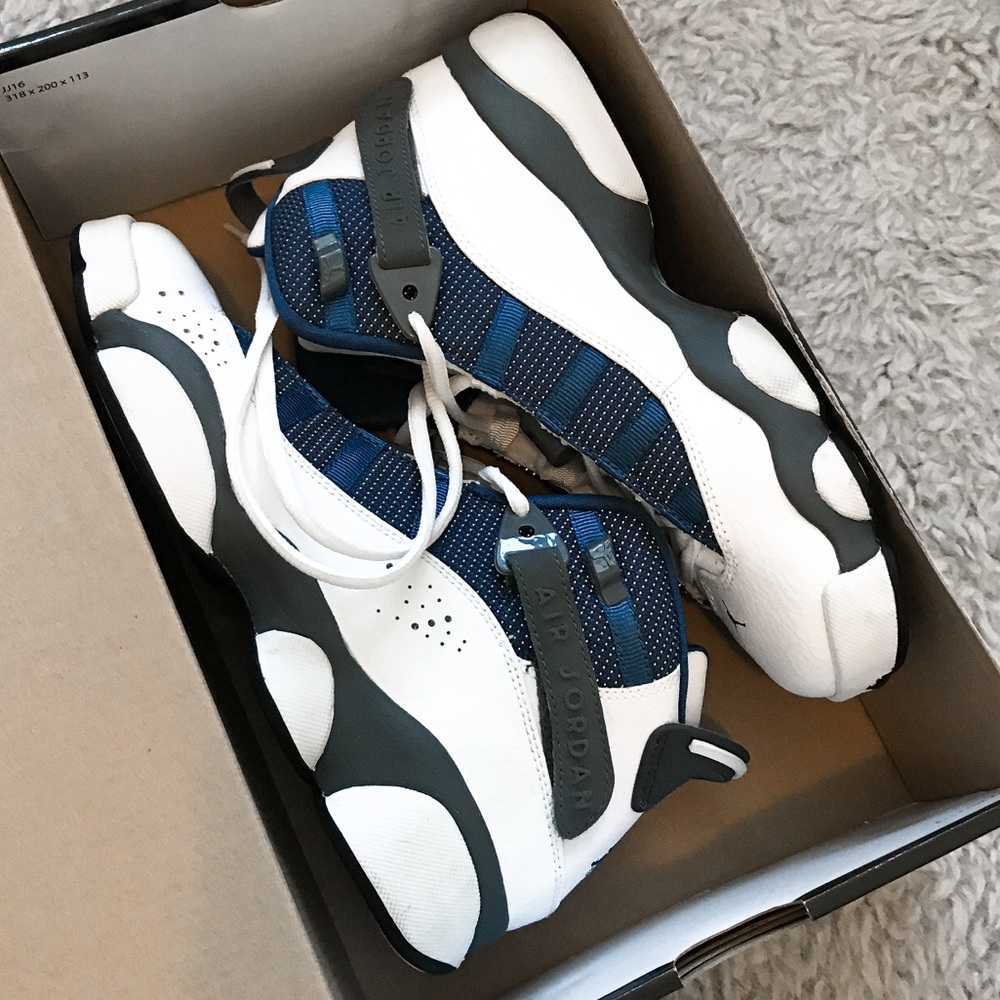 [LIKE NEW] Jordan 6 Rings (GS) White Blue Grey